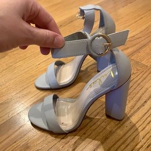 Grey heels, size 7.5